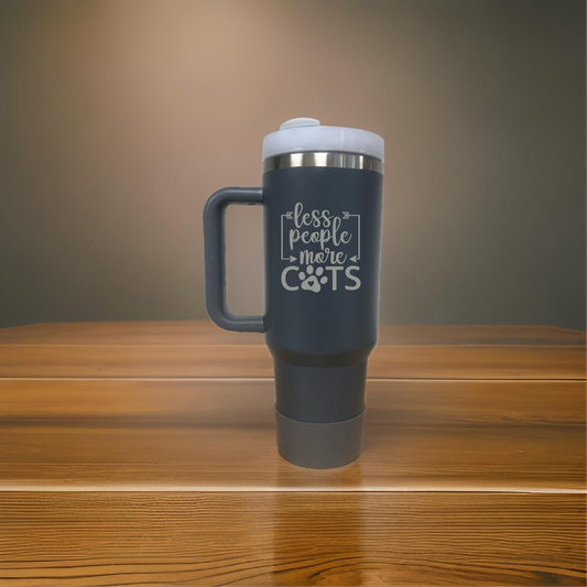 Cat Tumbler - Less People More Cats image
