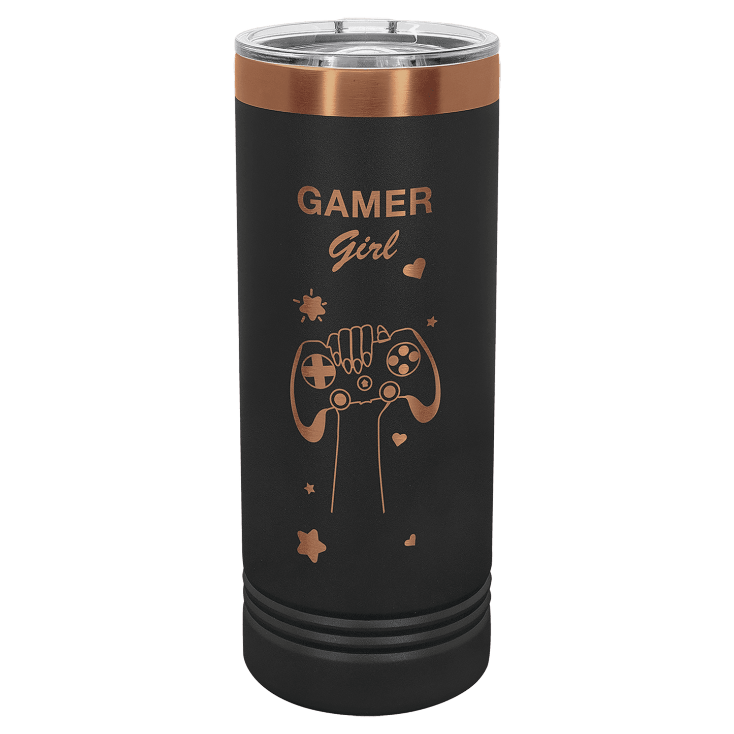 Skinny Tumblers - Ion plated Black/Rose gold image